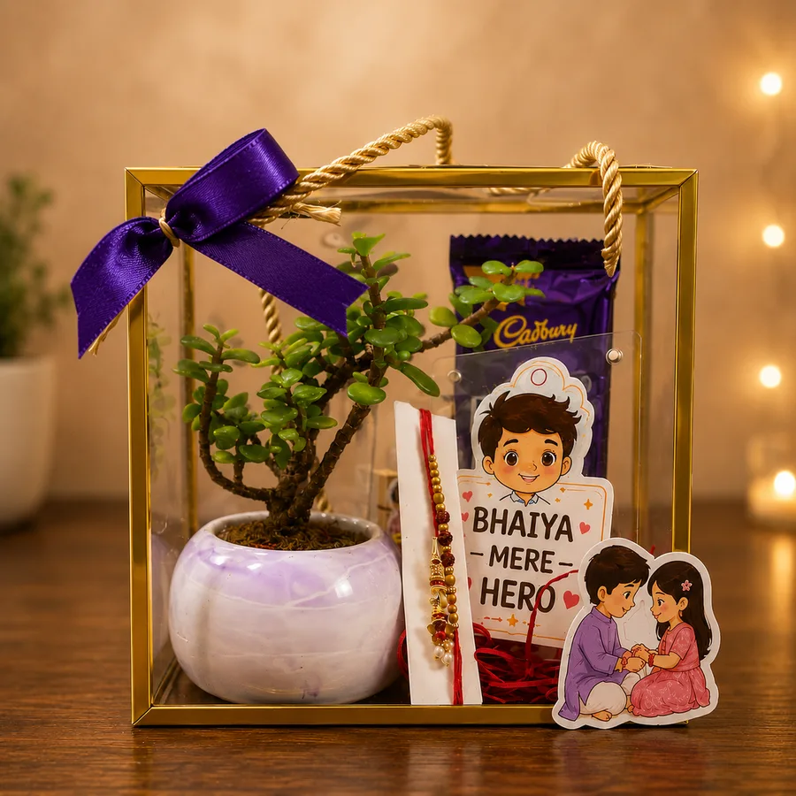 Transparent Box Hamper — golden or black, for him or her